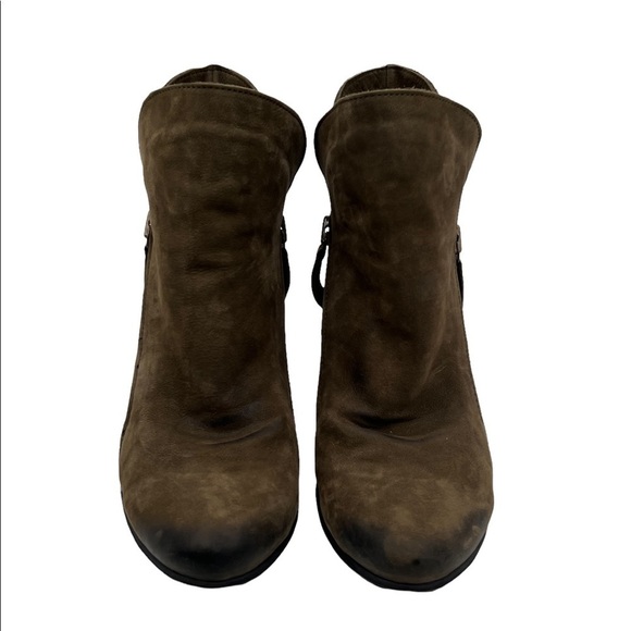 Bueno Brown Leather Block Heel Side Zip Ankle Boots Size 39 Women's - Picture 3 of 10